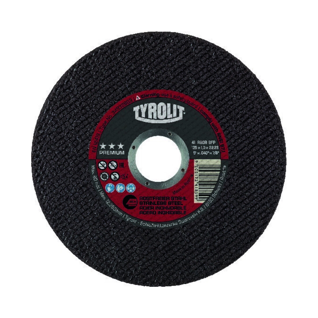 TYROLIT Trennscheibe INOX PREMIUM 125 x 1,0 mm gerade