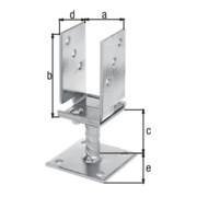 U-Pfostenträger 71-131x110x70x100mm galv.verz.d.pass.breiverstel,zum Aufschr.GAH-5