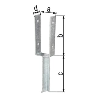 U-Pfostenträger ETA-10/0210 101x200x200x50mm TZN m.Betonanker a.T-Eisen GAH