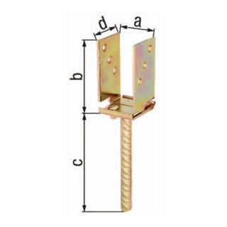 U-Pfostenträger ETA-10//0210 71-131x110x200x70mm TZN GAH
