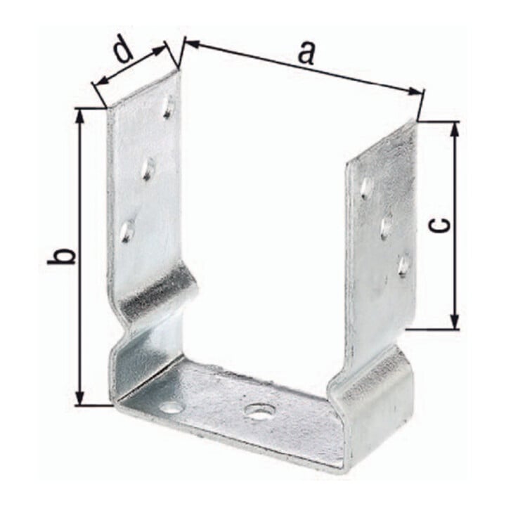 U-Pfostenträger ETA-10/0210 71x150x100x60mm TZN z.Aufschr.GAH