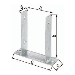 U-Pfostenträger ETA-10/0210 91x200x60x50x200mm TZN z.Aufschr.GAH