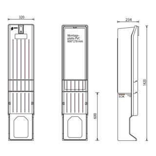 uesa Colonne de distribution 820x320x234mm A010-M-1420