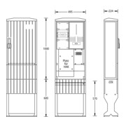 uesa Zähleranschlusssäule 1600x495x224mm ZAS-1-FL-S E.DIS AG-1