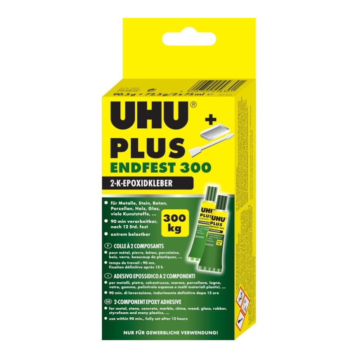 UHU 2-Komponentenepoxidkleber PLUS ENDFEST 300 Karton mit Tuben Binder 82g und