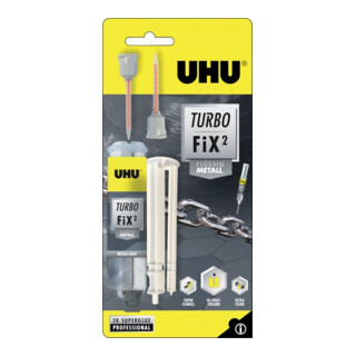 UHU 2K-Reparaturkleber Turbo Fix² Flüssig Metall 10g metall-grau
