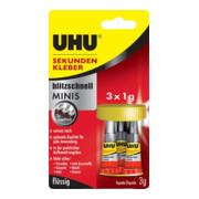 UHU Colle cyanoacrylate ultra-rapide 3x1g