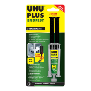 UHU plus endfest 300 Colle 2K seringue double chambre avec mélangeur statique 15g
