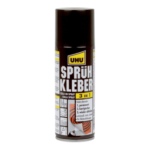 UHU Sprühkleber 200ml 3in1 f.Karton/Leder Filz/Textil/Styropor