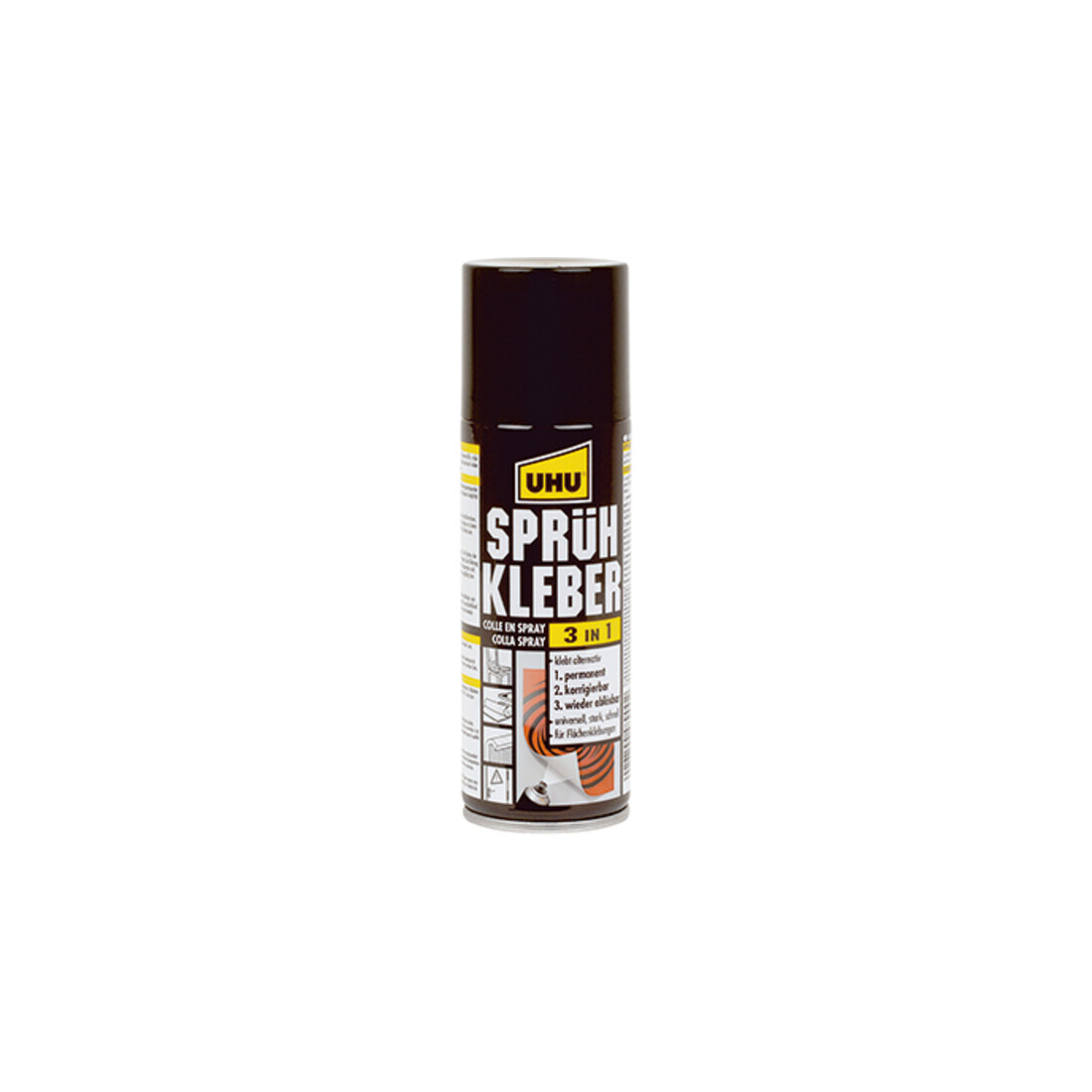 UHU Sprühkleber 200ml 3in1 f.Karton/Leder Filz/Textil/Styropor