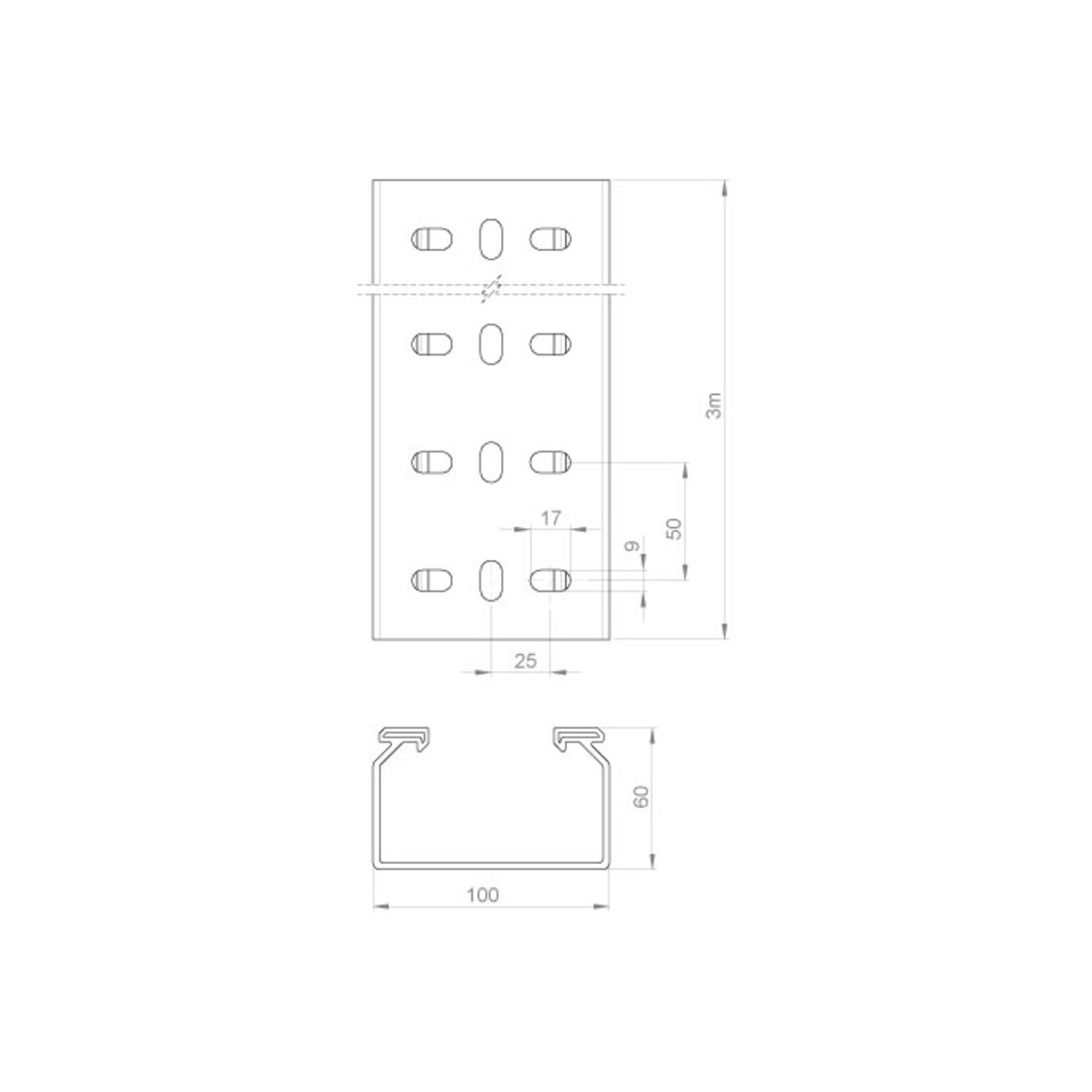 Unex Chemin de câble perforé lgr 60x100 66100