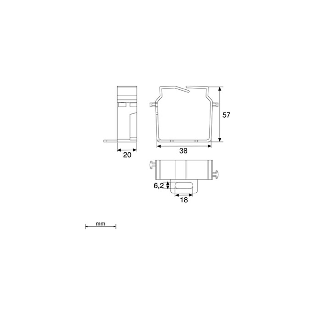 Unex Drahthalteklammer gr RAL7030 für 60x40 40864