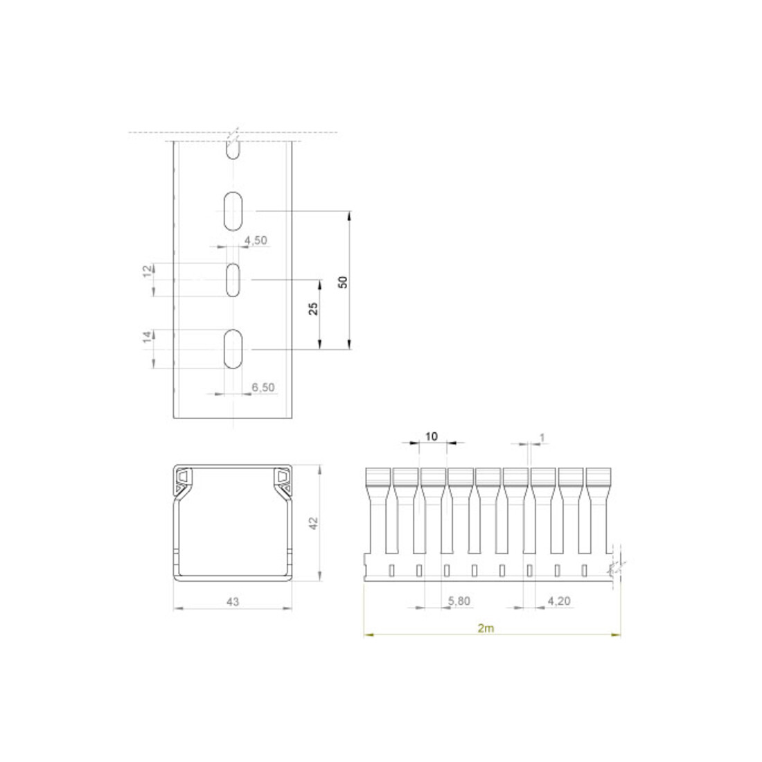 Unex Goulotte de câblage gr RAL7030 42x43 40.40.77