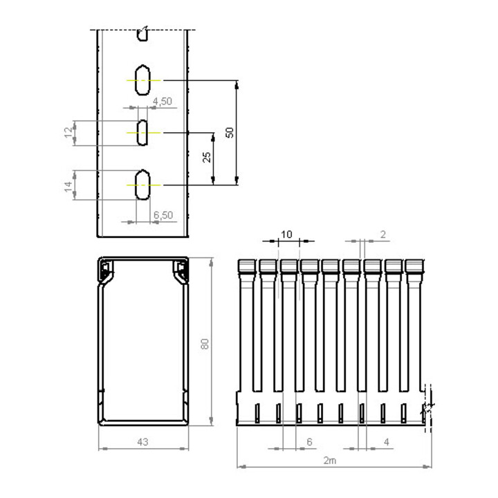 Unex Goulotte de câblage gr RAL7030 80×40 80.40.77