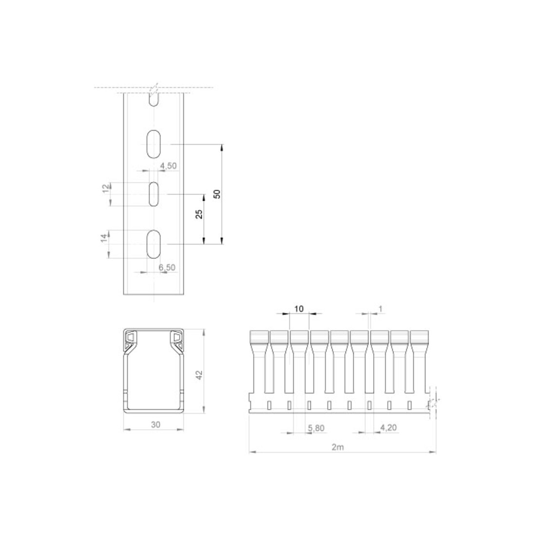 Unex Goulotte de câblage gris clair RAL7035 40x30 40.30.88
