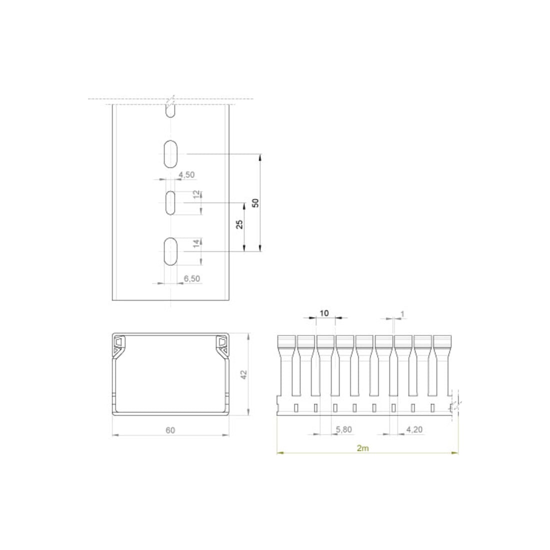 Unex Goulotte de câblage gris clair RAL7035 40x60 40.60.88
