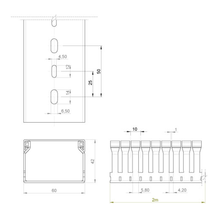 Unex Verdrahtungskanal lgr RAL7035 40x60 40.60.88