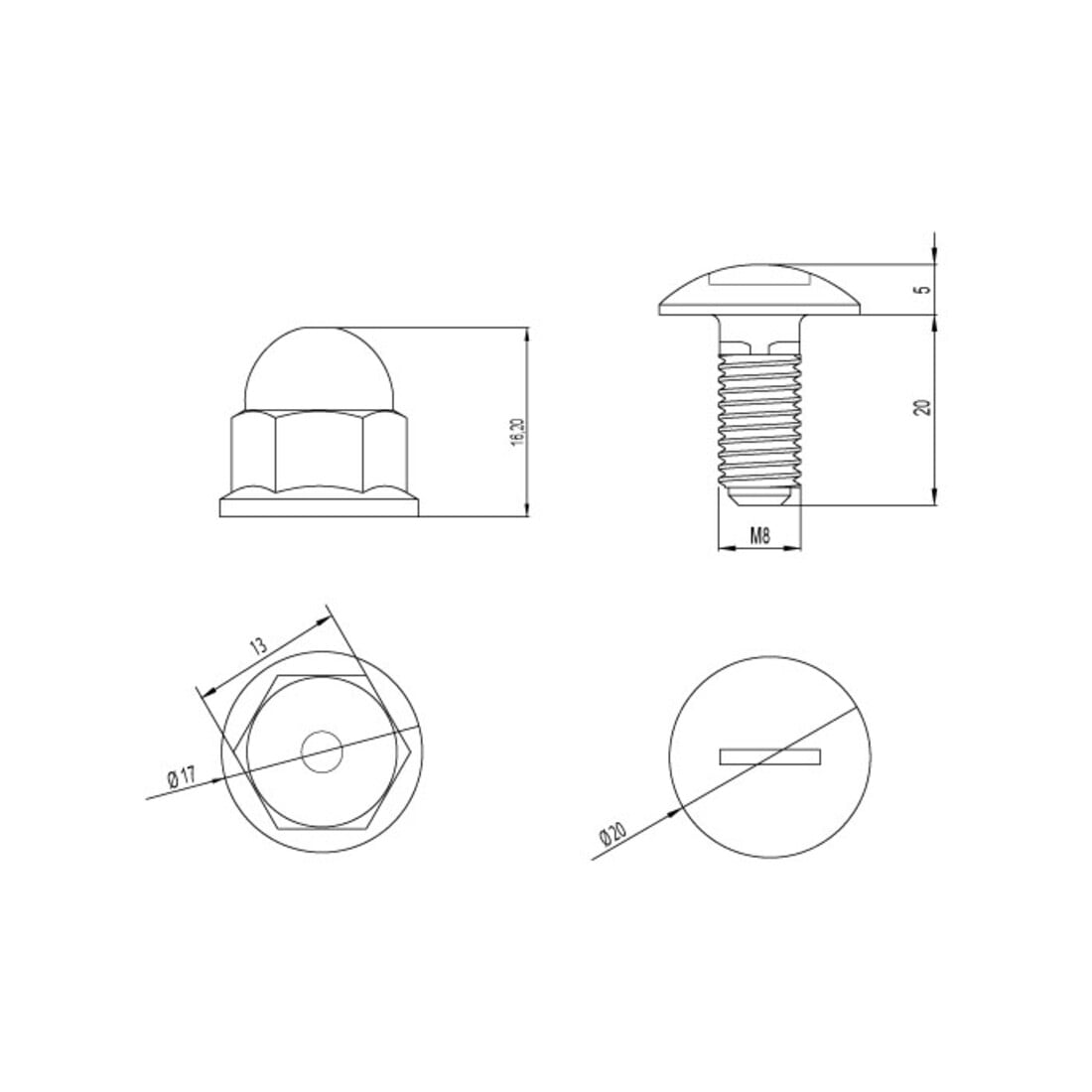 Unex Vis pour guidage de câble 66809