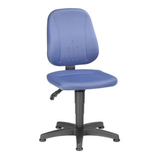 Unitec sur patins Bimos, hauteur d'assise de 440-620 mm, rembourrages en tissu bleu
