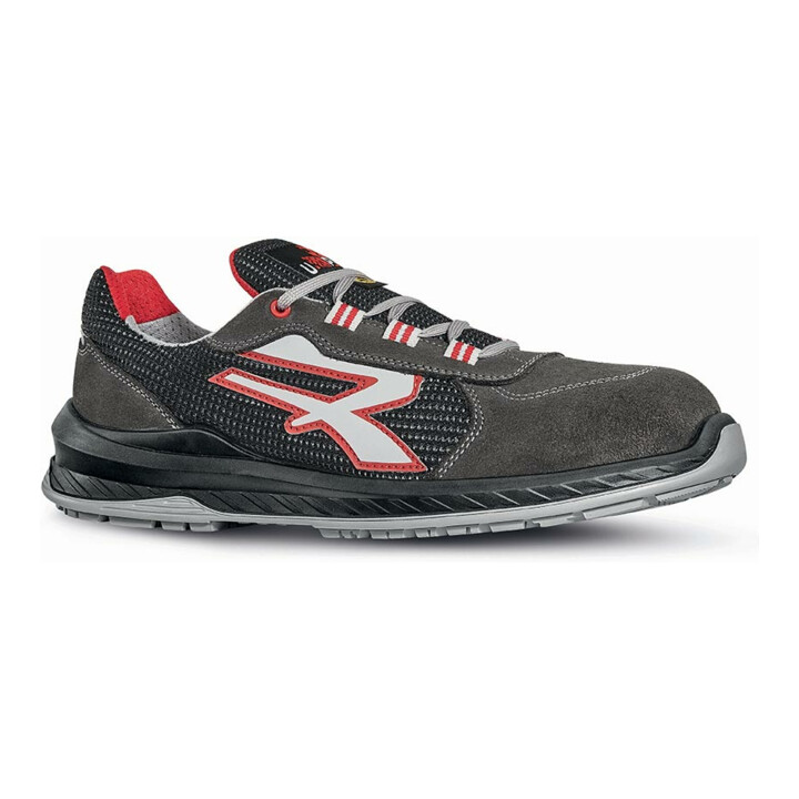 UPower Sicherheitsschuhe Gr.42 S1P ESD SRC Demon Grip W.11 schwarz/rot Veloursleder