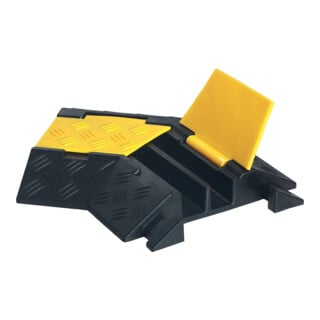 Urbanus Kabelbrücke 2-fach Winkelstück 45° rechts Gummi schwarz/gelb
