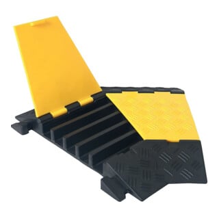 Urbanus Kabelbrücke 5-fach Winkelstück 45° links Gummi schwarz/gelb