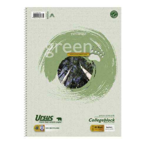 Ursus Collegeblock 608571020 DIN A4 60g 80Bl. kariert
