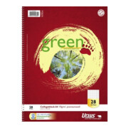 Ursus Collegeblock Green 608590028 DIN A4 70g kariert/Rand 160Blatt