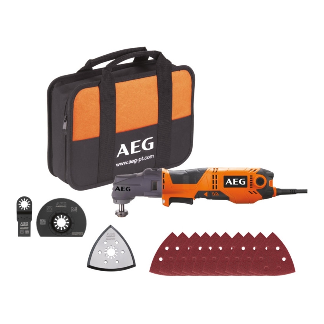 AEG Utensile multifunzione OMNI300-KIT1 300 W con testa multifunzione OMNI-MTX, accessori e borsa da trasporto