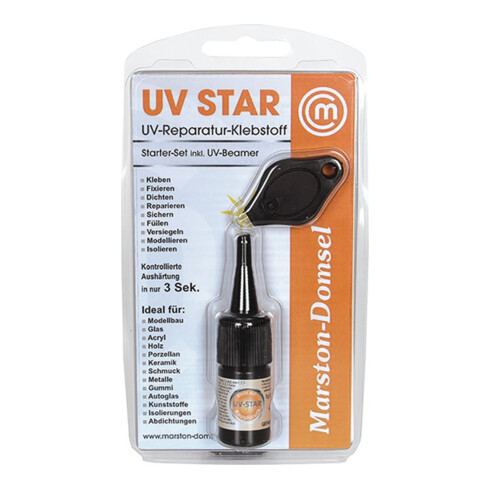 UV-Reparatur-Klebstoff MD UV-Star 3g Kleber /1 UV-Leuchte transp.Set MARSTON