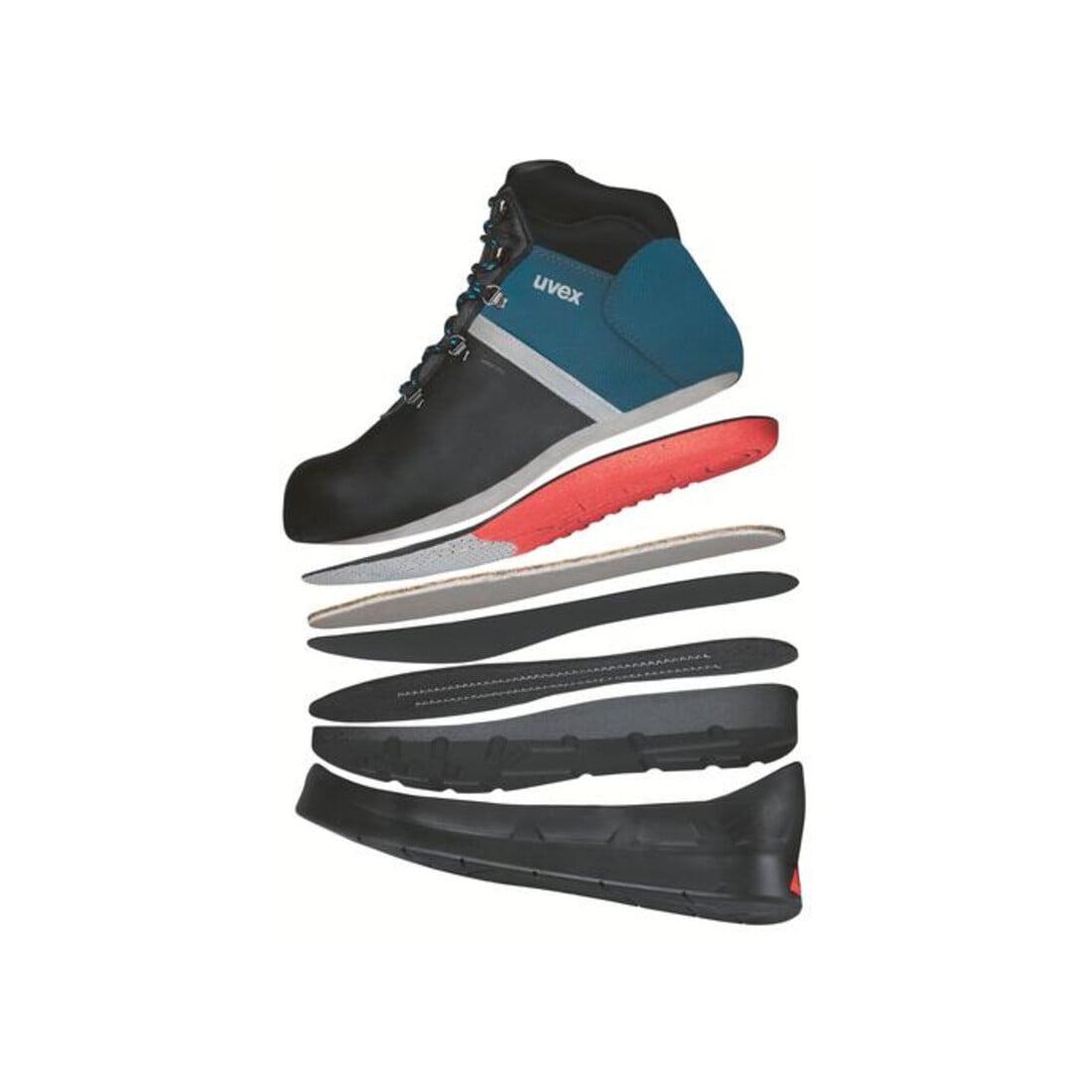 uvex Bottes 3 asphaltpro S3 noir bleu largeur 10 taille 46