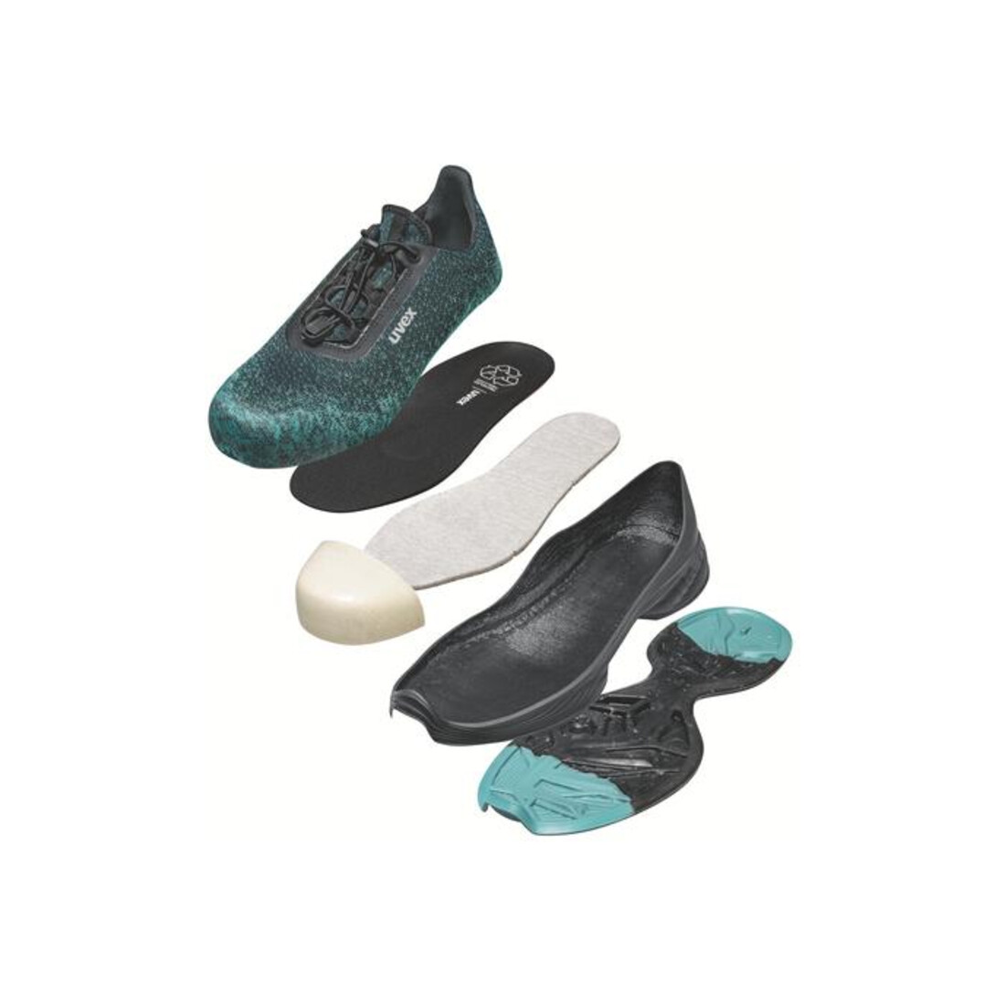 uvex Chaussures basses 1 G2 S1P noir vert bleu largeur 11 taille 35