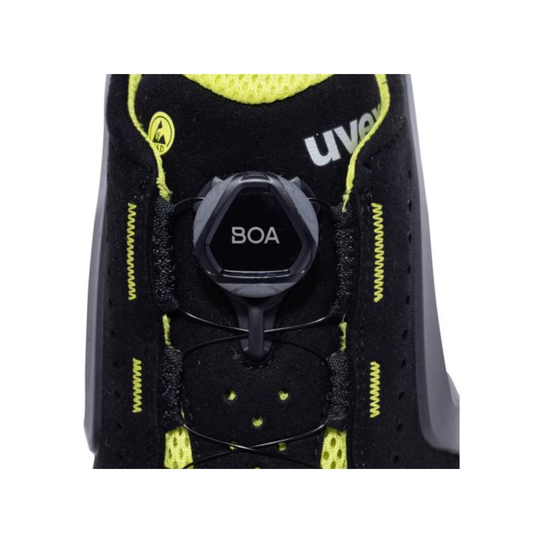 uvex Chaussures basses 1 support S1P noir jaune largeur 12 taille 45