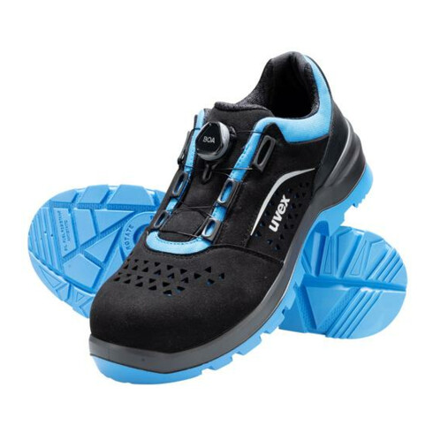 Chaussures basses de sécurité Uvex S1P SRC uvex 2 xenova® composé du BOA® Fit System, bouchon en plastique uvex xenova®.