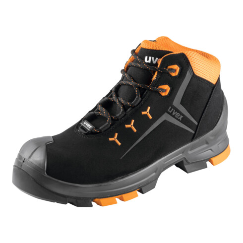 UVEX Chaussures hautes à lacets noires/orange uvex 2, S3, Pointure UE: 39
