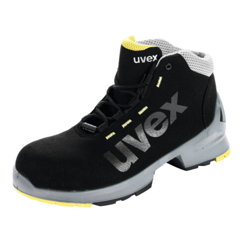 UVEX Chaussures hautes noires/jaunes uvex 1, S2, Pointure EU: 45