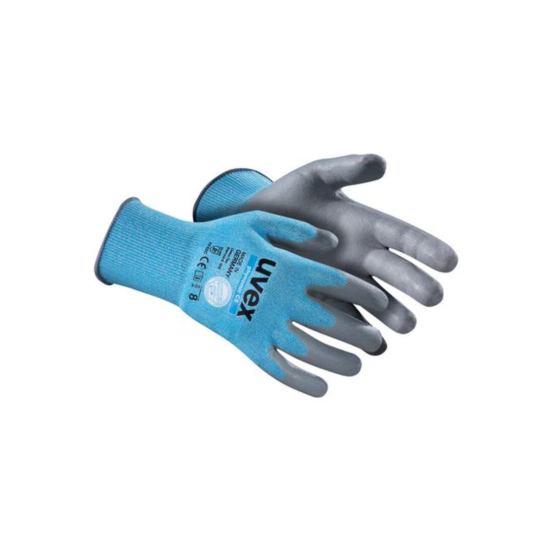 Gants de protection Uvex phynomic C5, paume et bouts des doigts avec revêtement en mousse aqua polymère