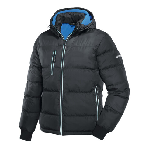 Uvex Giacca termica trapuntata, nero/blu, taglia unisex XL