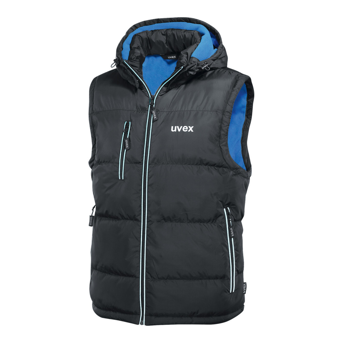 Uvex Gilet termico trapuntato, nero/blu, taglia unisex M
