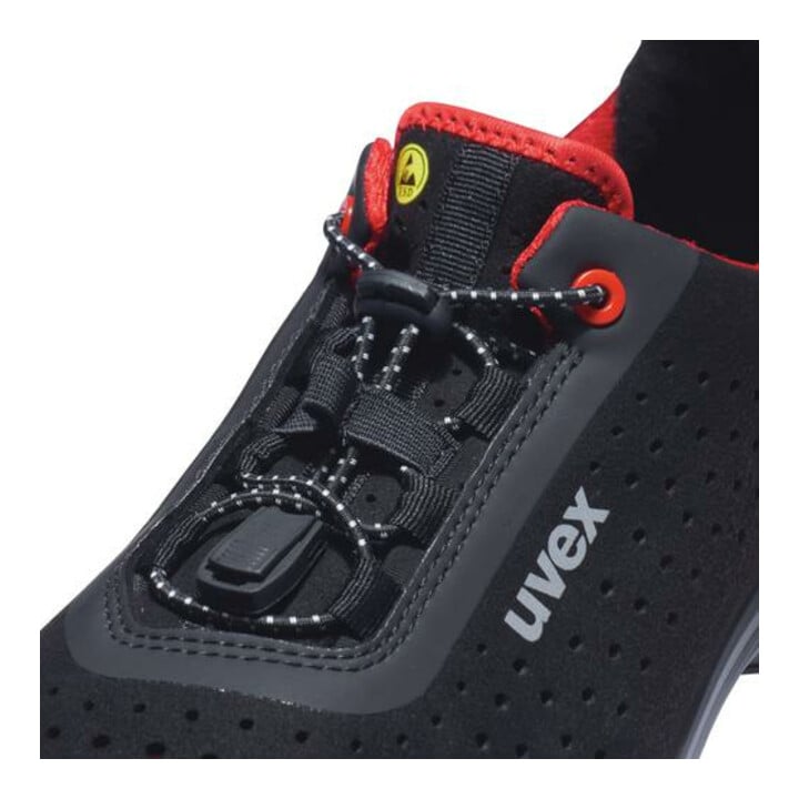 uvex Halbschuhe 1 G2 S1P schwarz rot Weite 10 Gr. 37