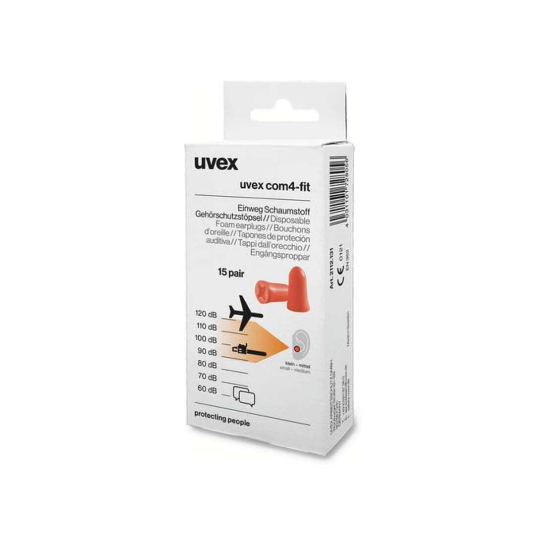 UVEX Jeu de bouchons antibruit uvex com4-fit, Type: 15