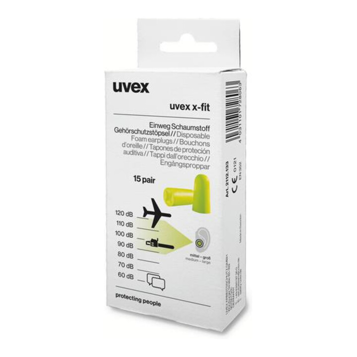 uvex Jeu de bouchons antibruit uvex x-fit, Type: 15