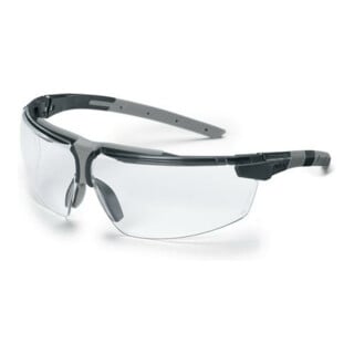 Uvex Lunettes à branches uvex i-3, UV400 incolore supravision plus noir/gris
