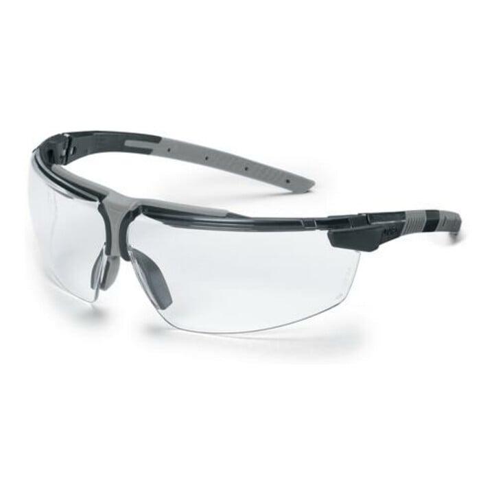 uvex Lunettes à branches uvex i-3, UV400 incolore supravision plus noir/gris