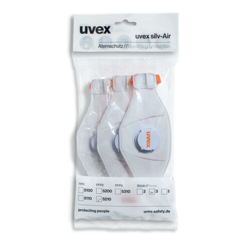 Uvex Masque de protection respiratoire jetable (NR)-A FFP2 uvex silv-Air 5210, valve d’expiration 360°