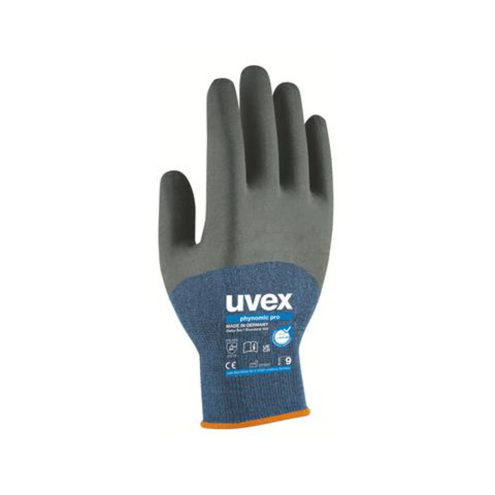 uvex Montagehandschuhe uvex phynomic pro, Innenhand und 3/4 des Handrückens mit Aqua-Polymer-Pro-Beschichtung, Größe 8