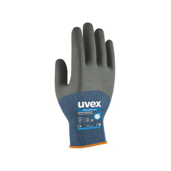 uvex Montagehandschuhe uvex phynomic pro, Innenhand und 3/4 des Handrückens mit Aqua-Polymer-Pro-Beschichtung, Größe 9