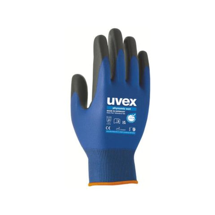 uvex Montagehandschuhe uvex phynomic wet, Innenhand und Fingerspitzen mit Aqua-Polymer-Schaum-Beschichtung, Größe 7