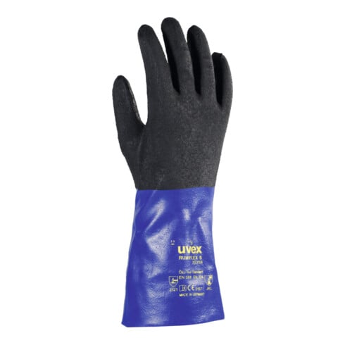 UVEX Paio di guanti di protezione dai prodotti chimici uvex rubiflex S XG35B, Mis.: 8