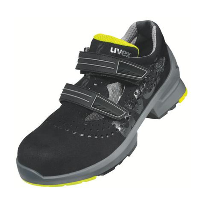 uvex Sandale noir/jaune uvex 1, S1, pointure EU : 51